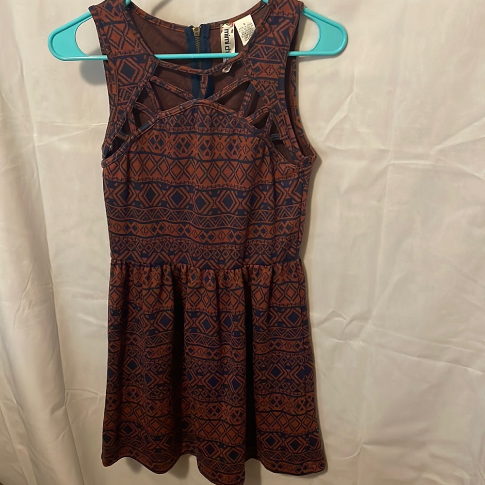 Navy and orange dress